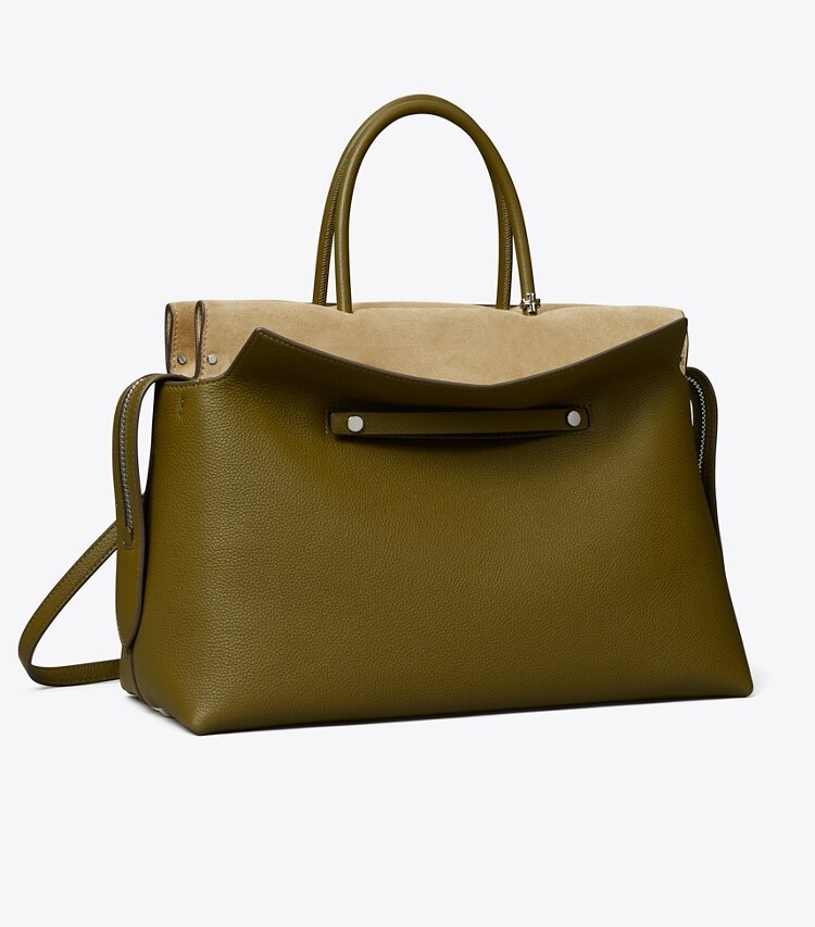 Tory Burch designer bauletto Bauletto Mercer grande in pelle martellata in Leccio angle