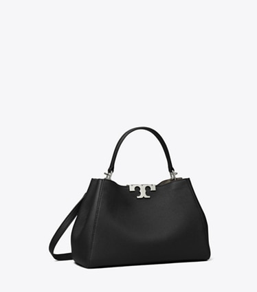 Tory Burch designer bauletto Bauletto morbido medio Eleanor in Black angle