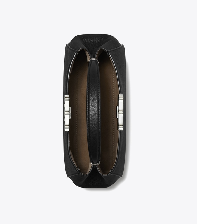 Tory Burch designer bauletto Bauletto morbido medio Eleanor in Black angle