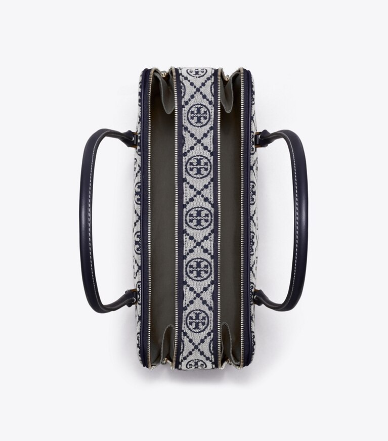Tory Burch designer borse a tracolla Bauletto piccolo T Monogram Marshmallow in Tory Navy angle