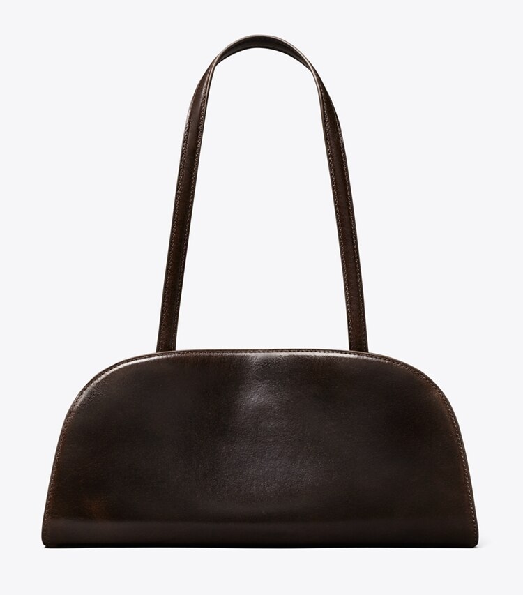 Tory Burch designer sacs porté épaule Bauletto Romy East West effet vieilli in Dark Brown retour