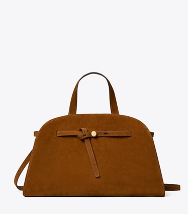 Tory Burch designer bauletto Bauletto Romy in suede in Caramel front