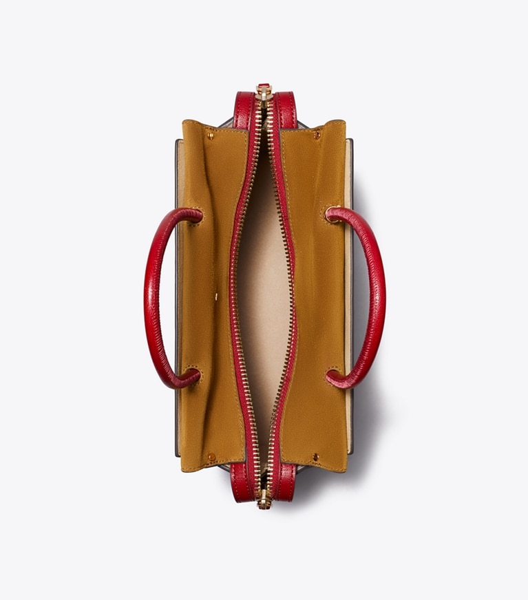 Tory Burch designer bauletto Bauletto testurizzato Mercer in Ruby angle
