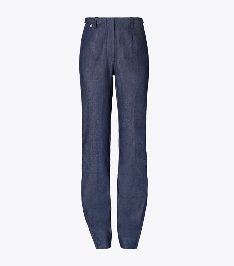 Tory Burch designer unterteile Baumwolljeans mit Knöchelreißverschluss in Raw/Unwashed front