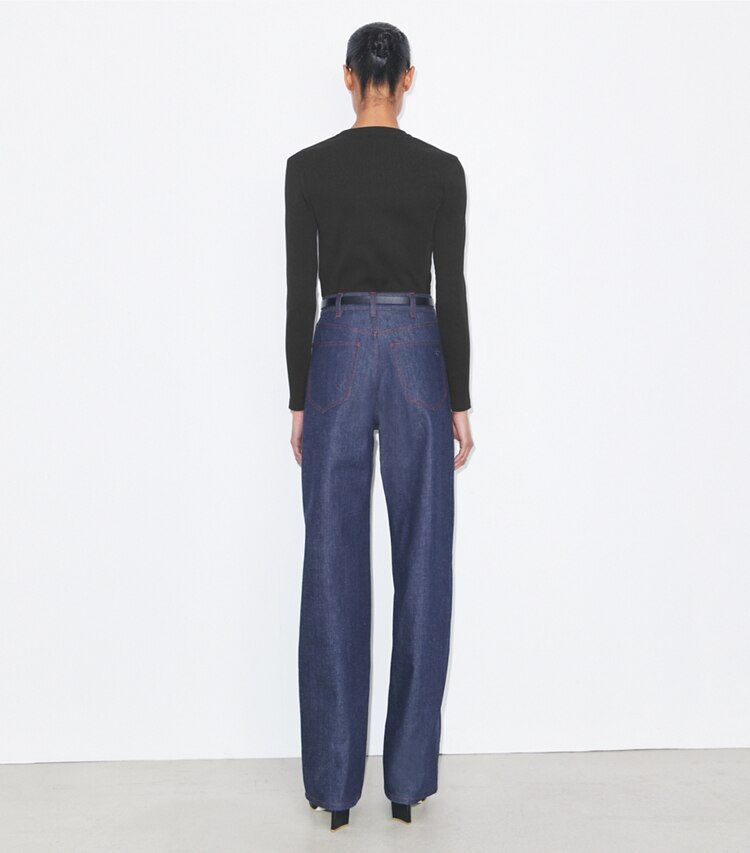 Tory Burch designer oberteile Baumwolltop mit Logo in Black on model back