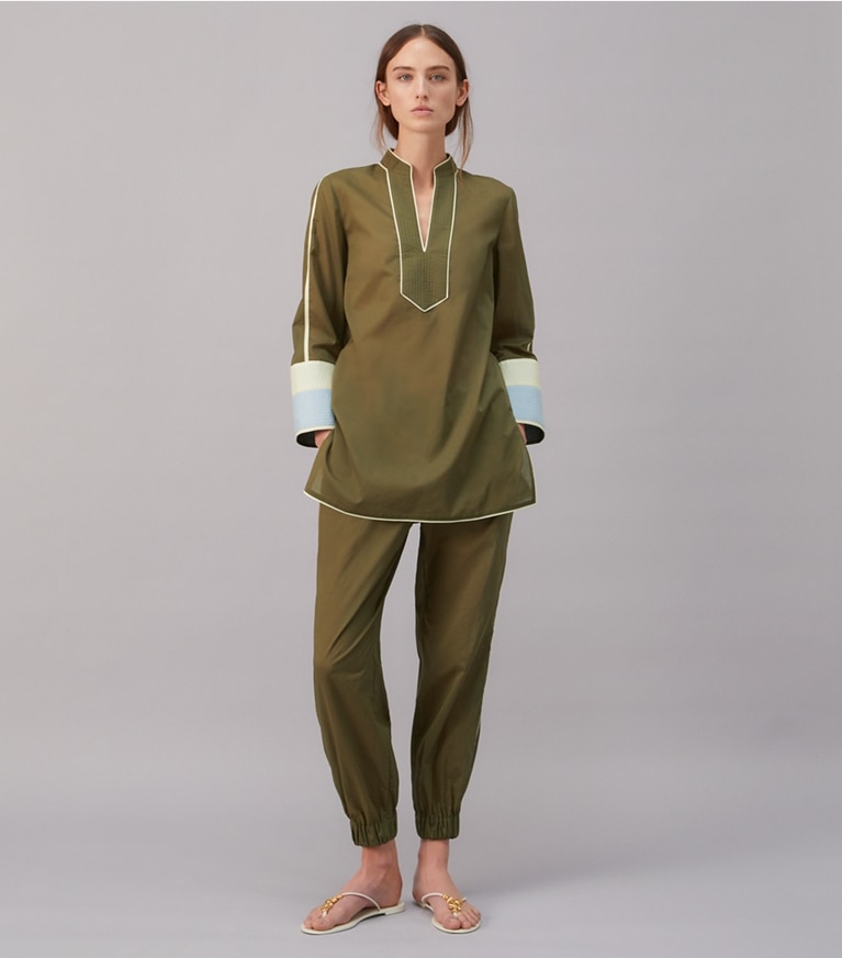 Tory Burch designer coverups Beach Pant in Winter Olive front