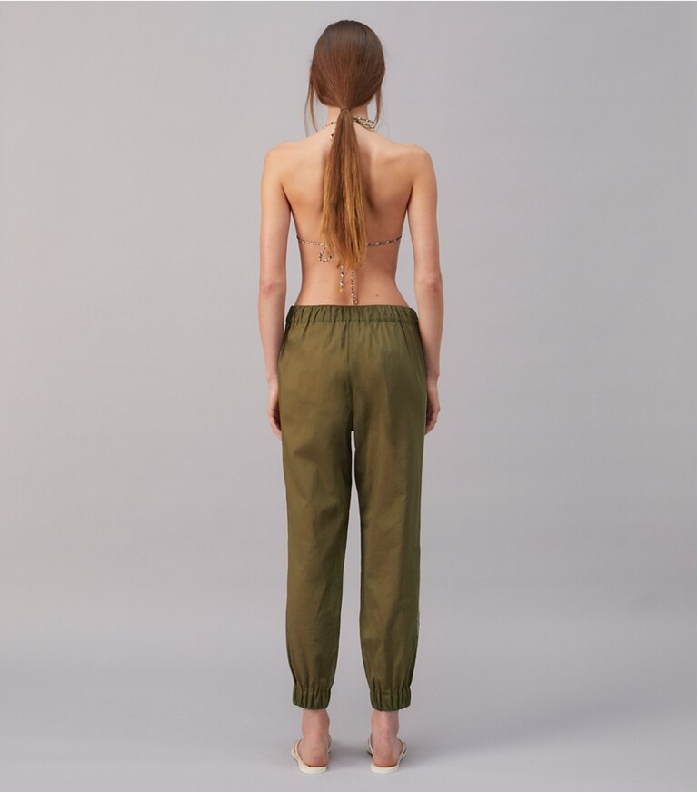 Tory Burch designer coverups Beach Pant in Winter Olive front