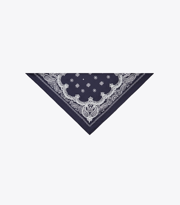 Tory Burch designer scarves Beaded Bandana Triangle Scarf in Blue overhead