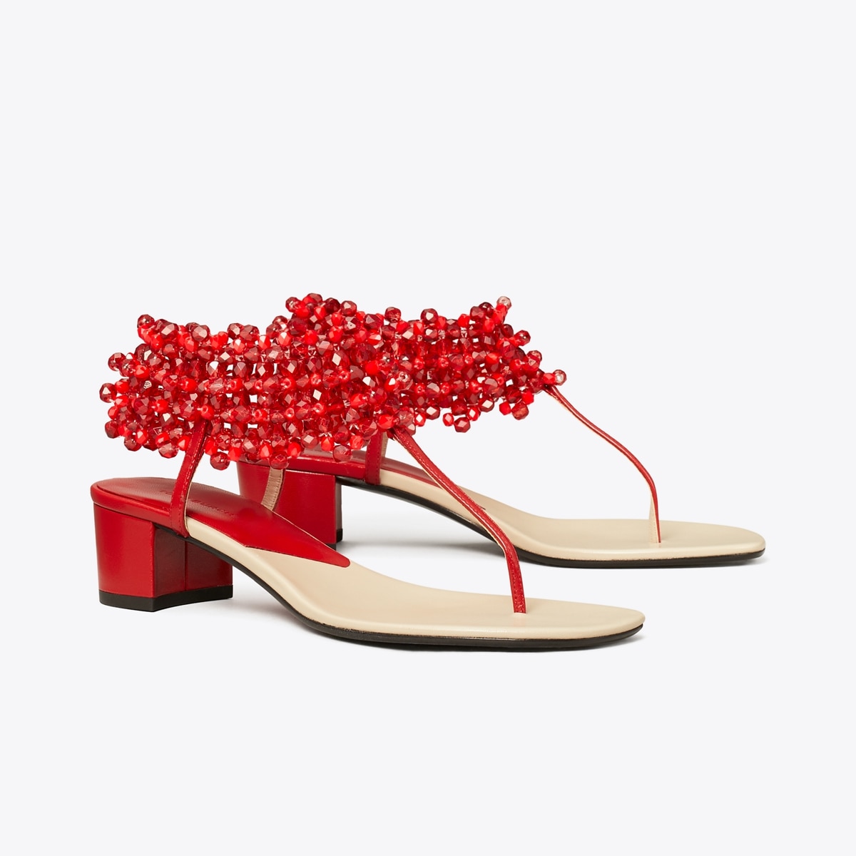 Beaded Heeled Sandal: Women's Designer Sandals | Tory Burch