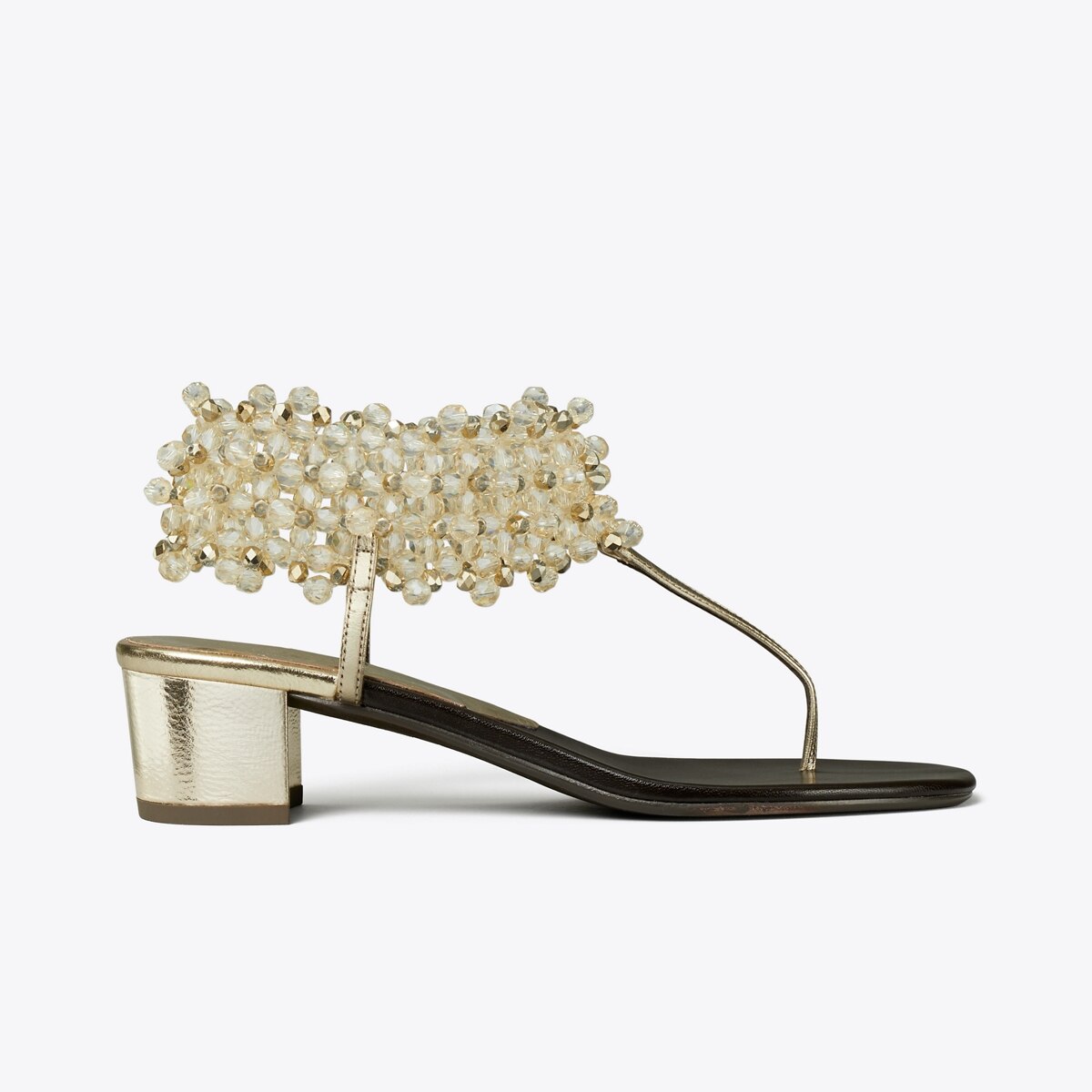 TORY BURCH ★18K GOLD メッキ・シルバー★きゃしゃな感じがイイ Beaded Heeled Sandal: Women's Designer Sandals | Tory Burch
