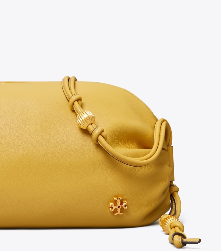 Tory Burch designer crossbody bags Beaded Strap Soft Mini Crossbody in Golden Sunset angle