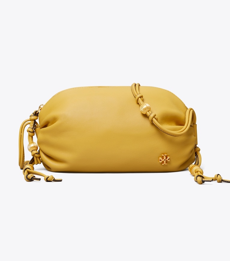 Tory Burch designer crossbody bags Beaded Strap Soft Mini Crossbody in Golden Sunset angle