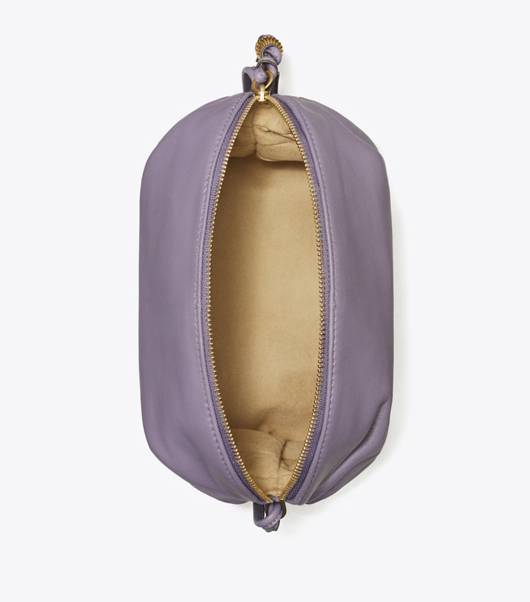 Tory Burch designer crossbody bags Beaded Strap Soft Mini Crossbody in Purple Cosmos angle