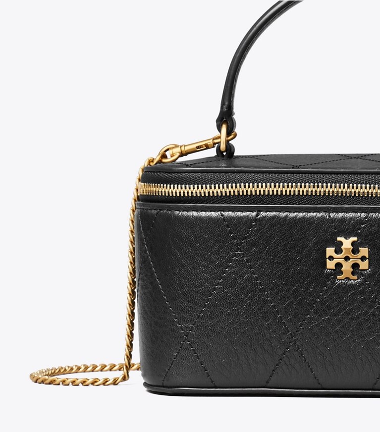 Tory Burch designer borse a spalla Beauty case Charlie matelassé in Black dettaglio