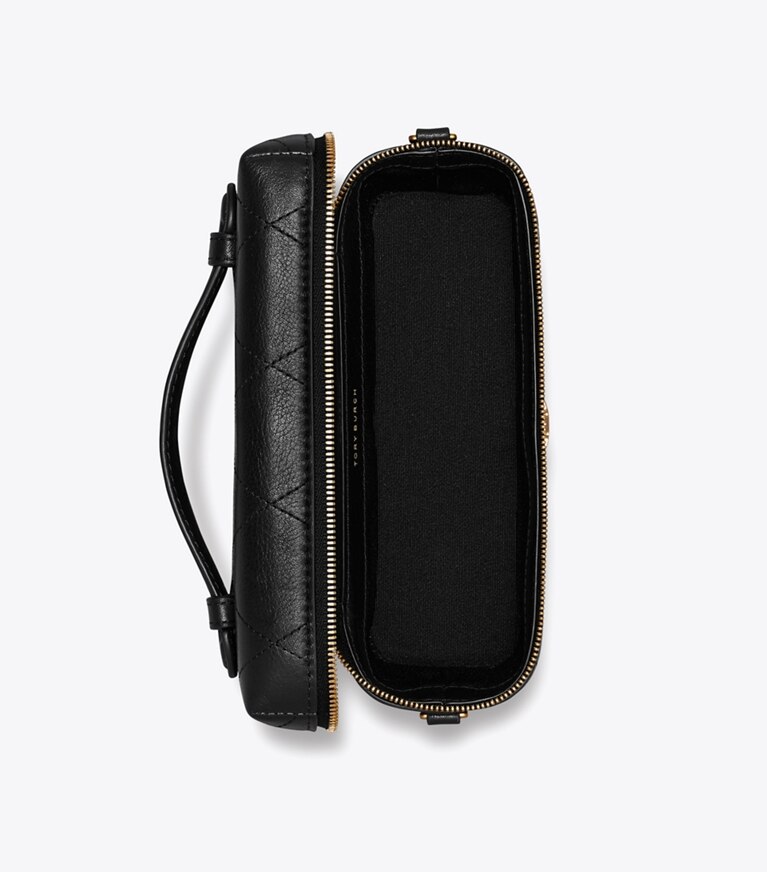Tory Burch designer borse a spalla Beauty case Charlie matelassé in Black superiore