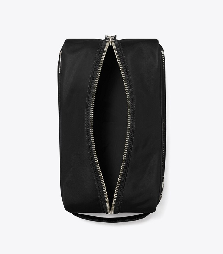 Tory Burch designer porta cosmetici Beauty case grande Twist in Black superiore