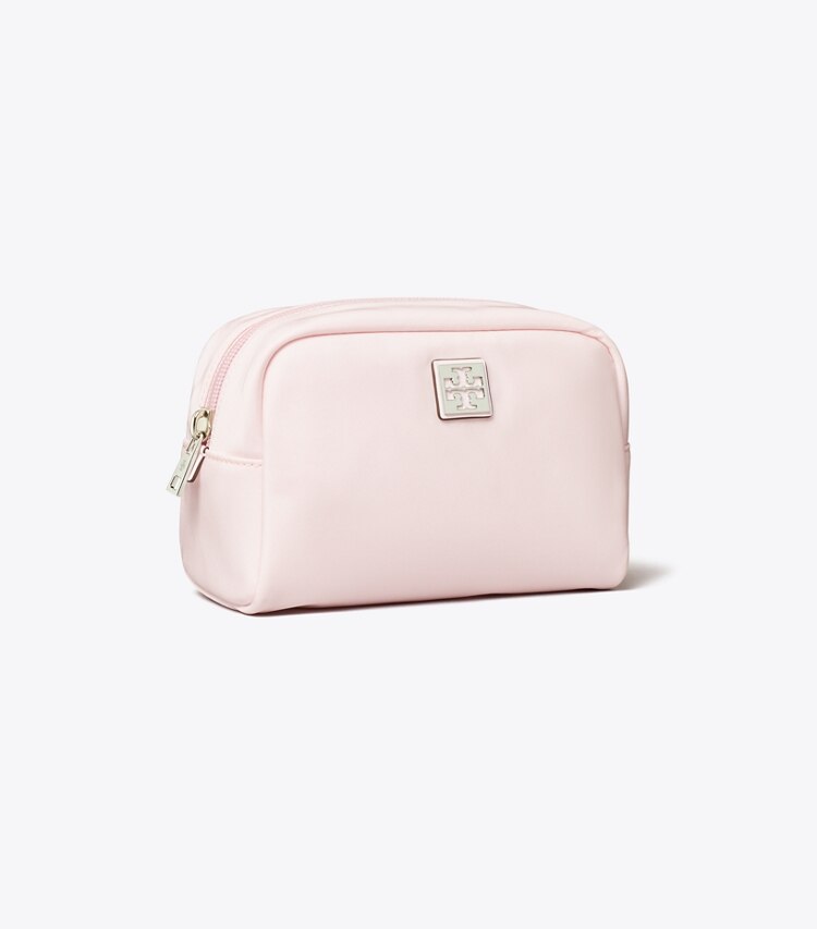 Tory Burch designer porta cosmetici Beauty case Virginia in Pink angle