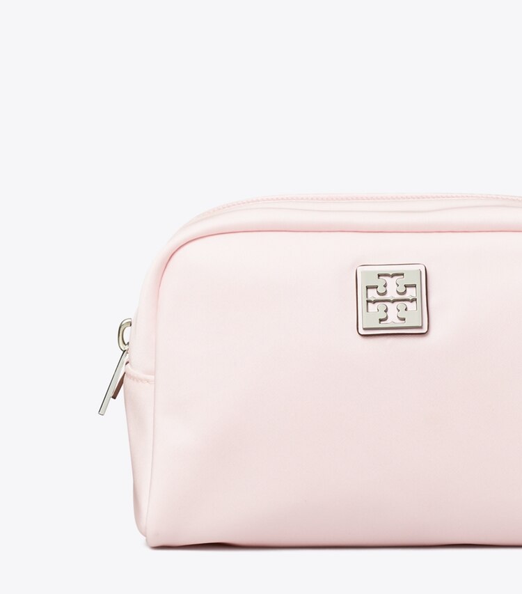 Tory Burch designer porta cosmetici Beauty case Virginia in Pink dettaglio