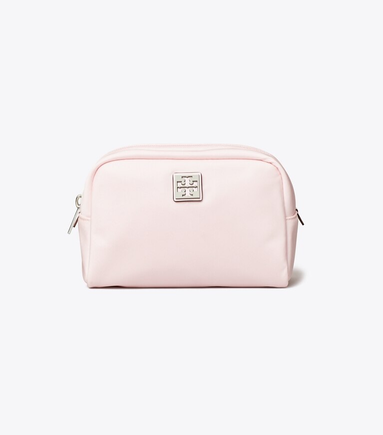 Tory Burch designer porta cosmetici Beauty case Virginia in Pink angle