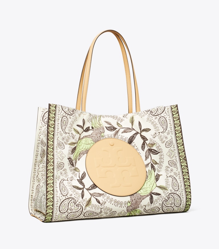 Tory Burch designer tote bags Bedruckte Ella Tote Bag in Mint Cockatoo angle