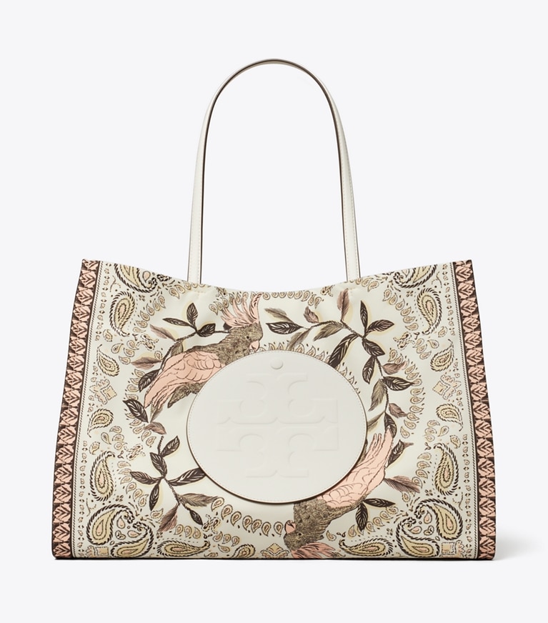 Tory Burch designer tote bags Bedruckte Ella Tote Bag in Pink Cockatoo front