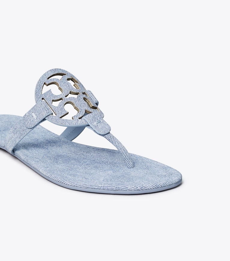 Tory Burch designer sandalen Bedruckte Miller Sandale aus Wildleder in BLUE CLOUD angle