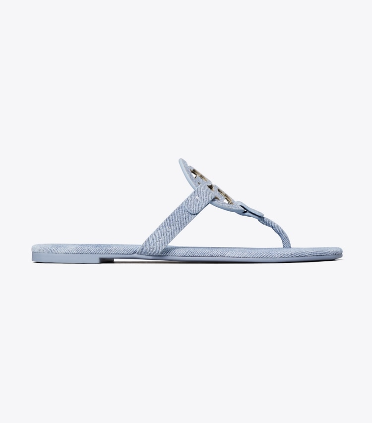 Tory Burch designer sandalen Bedruckte Miller Sandale aus Wildleder in BLUE CLOUD side