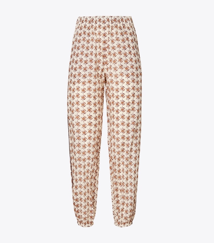 Tory Burch designer strandmode Bedruckte Strandhose in Curly Ditsy Logo front