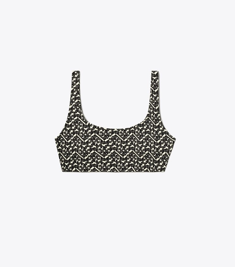 Tory Sport designer sport bhs Bedruckter BH mit tiefem Rückenausschnitt in Mini Prismatic T Monogram front