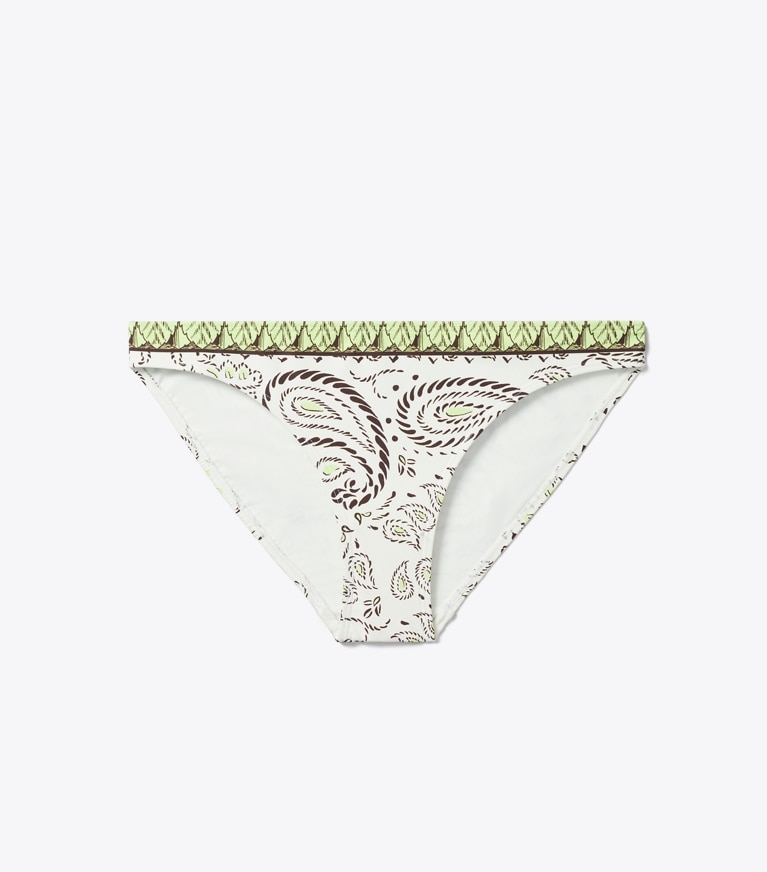 Tory Burch designer bikinis Bedrucktes Bikinihöschen in Mint Cockatoo front