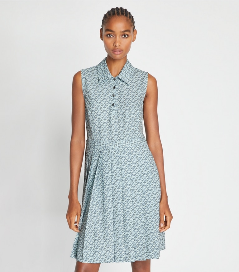 Tory Sport designer kleider Bedrucktes Performance-Golfkleid in Small T Monogram front