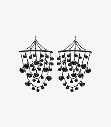 Tory Burch designer earrings Bell Earring in Black front