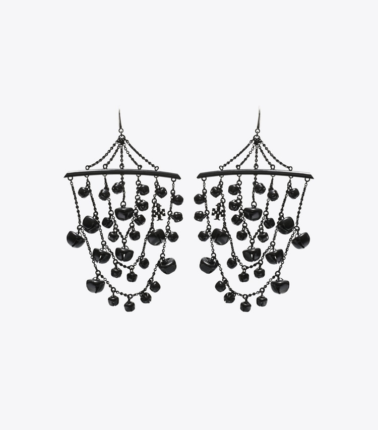 Tory Burch designer earrings Bell Earrings in Black front