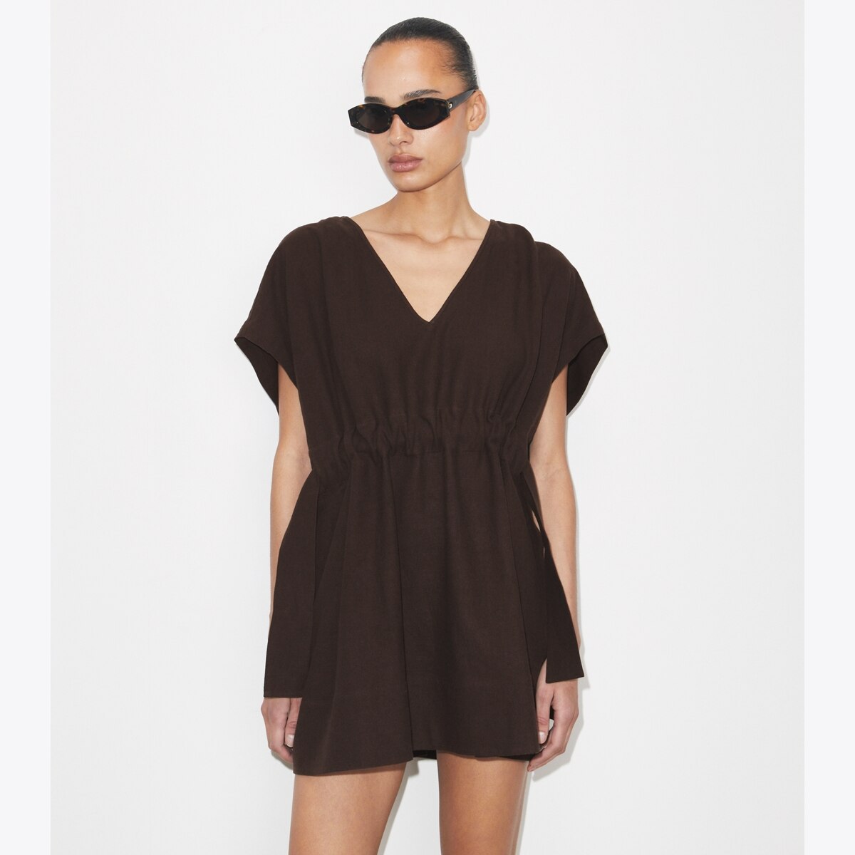 BELTED LINEN DRESS - thumbnail 2