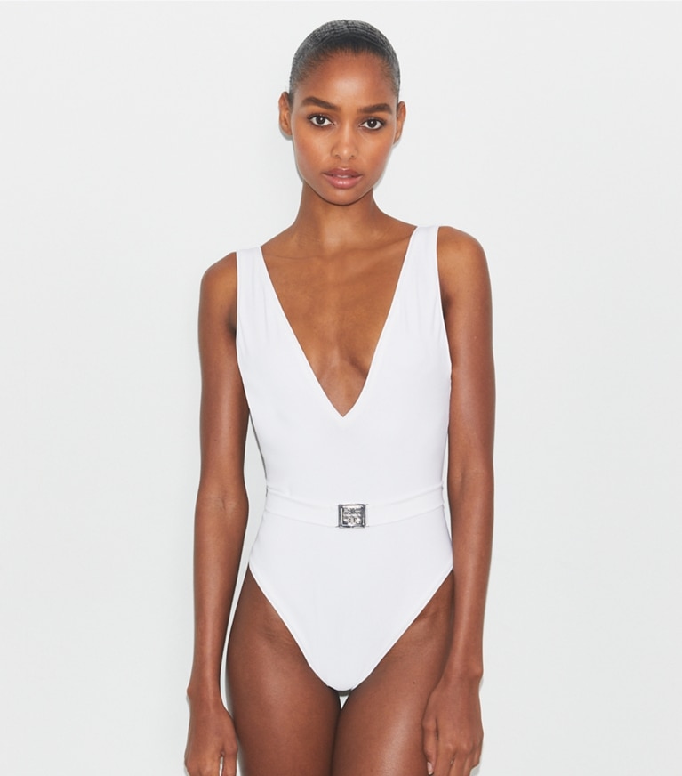 Belted Logo Swimsuit