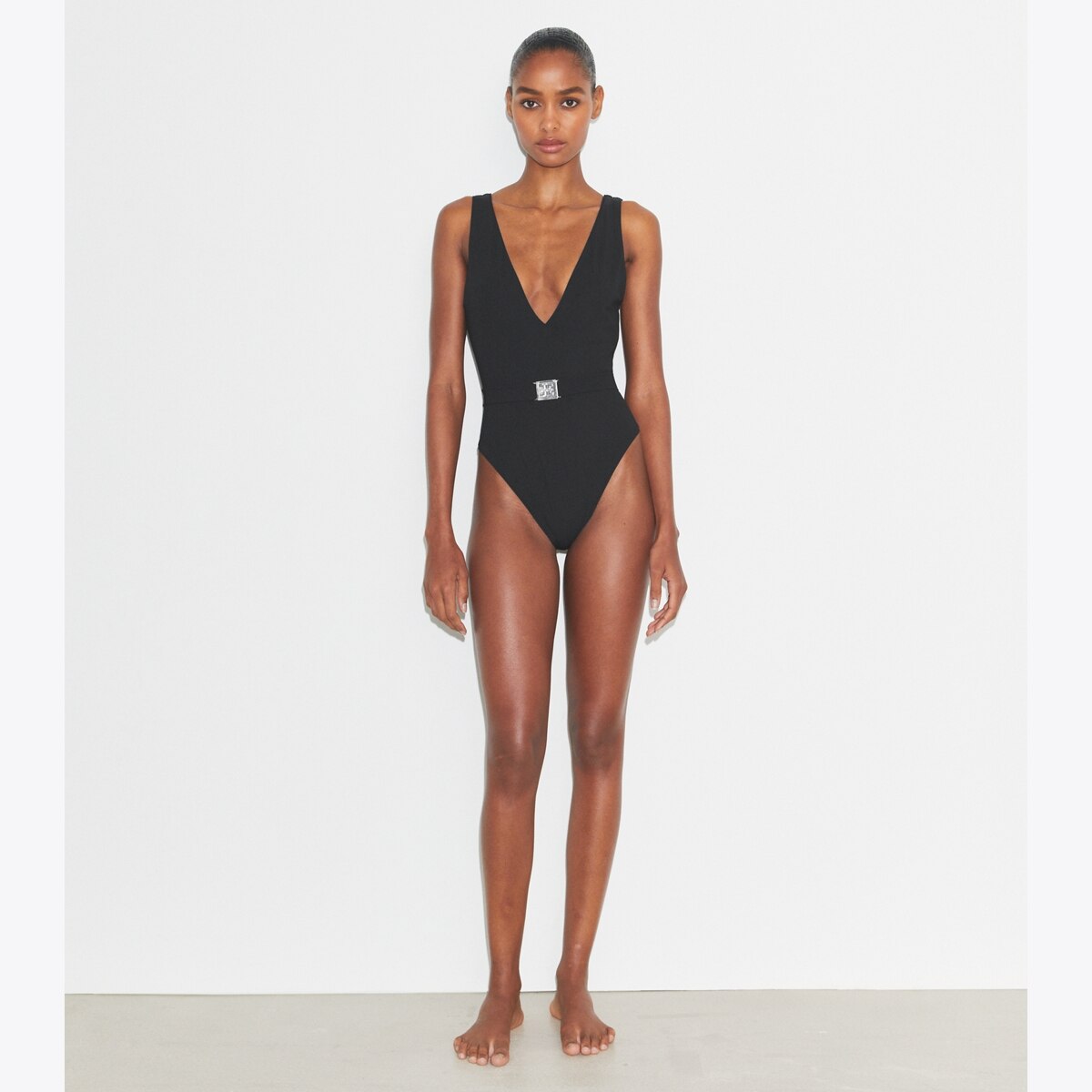 Belted Logo Swimsuit: Women's Designer One Pieces | Tory Burch