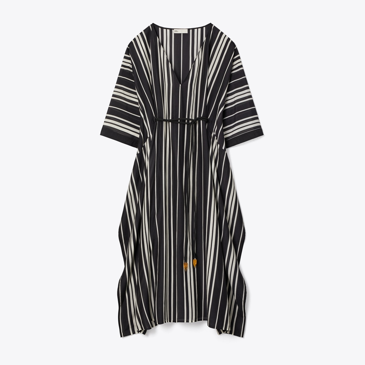 BELTED STRIPED SILK CAFTAN
