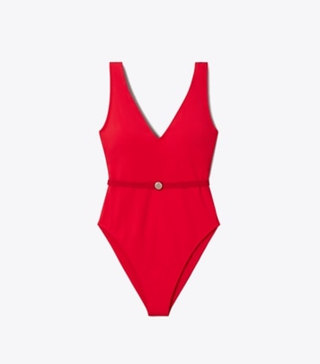 Clip Tank Swimsuit: Women's Designer One Pieces | Tory Burch