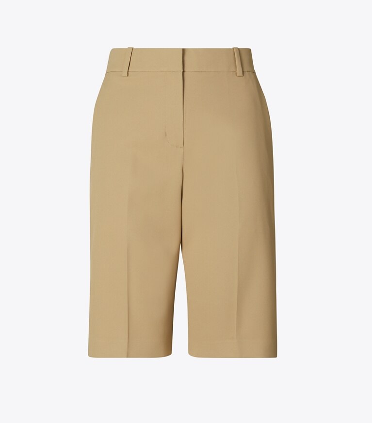 Tory Burch diseñador prendas inferiores Bermudas de golf en Pale Teak frente