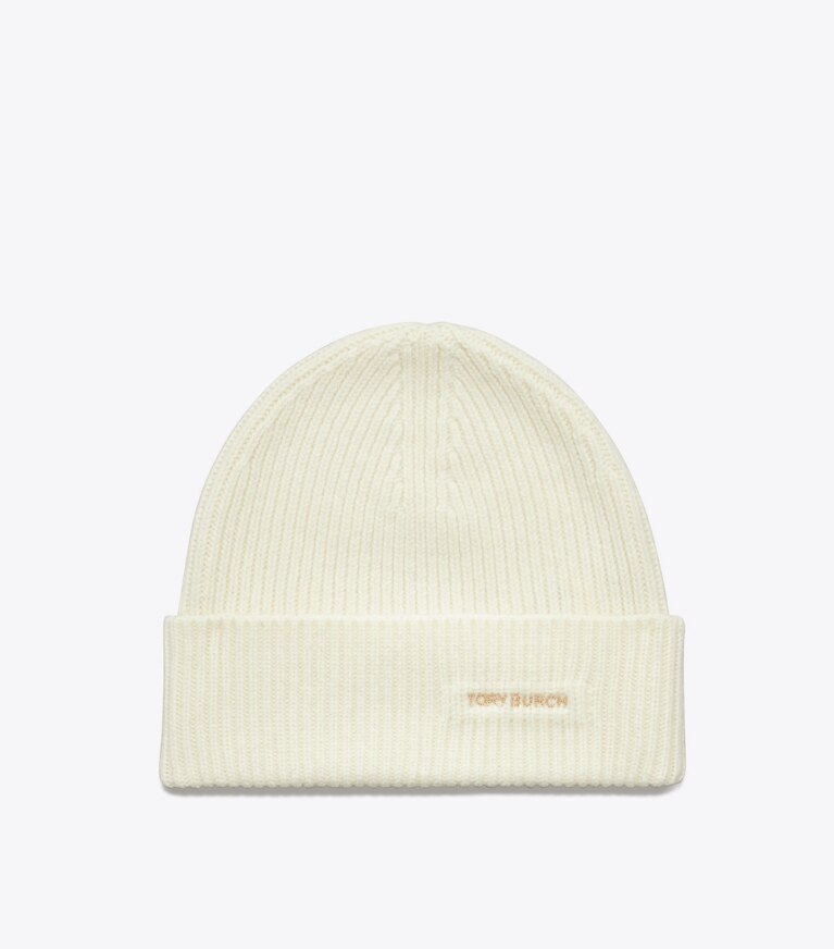 Tory Burch designer cappelli Berretto con risvolto in Aged Ivory front