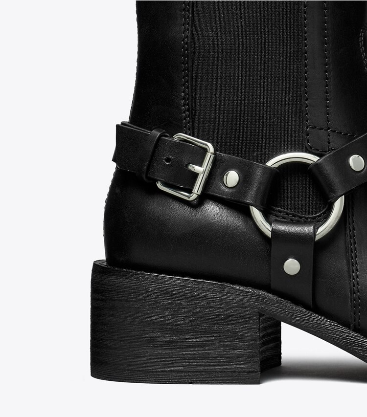 Tory Burch designer stiefeletten Bikerstiefel in PERFECT BLACK detail