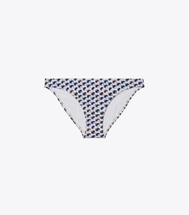Tory Burch designer two pieces Bikini Bottom in Blue Candy Dots front