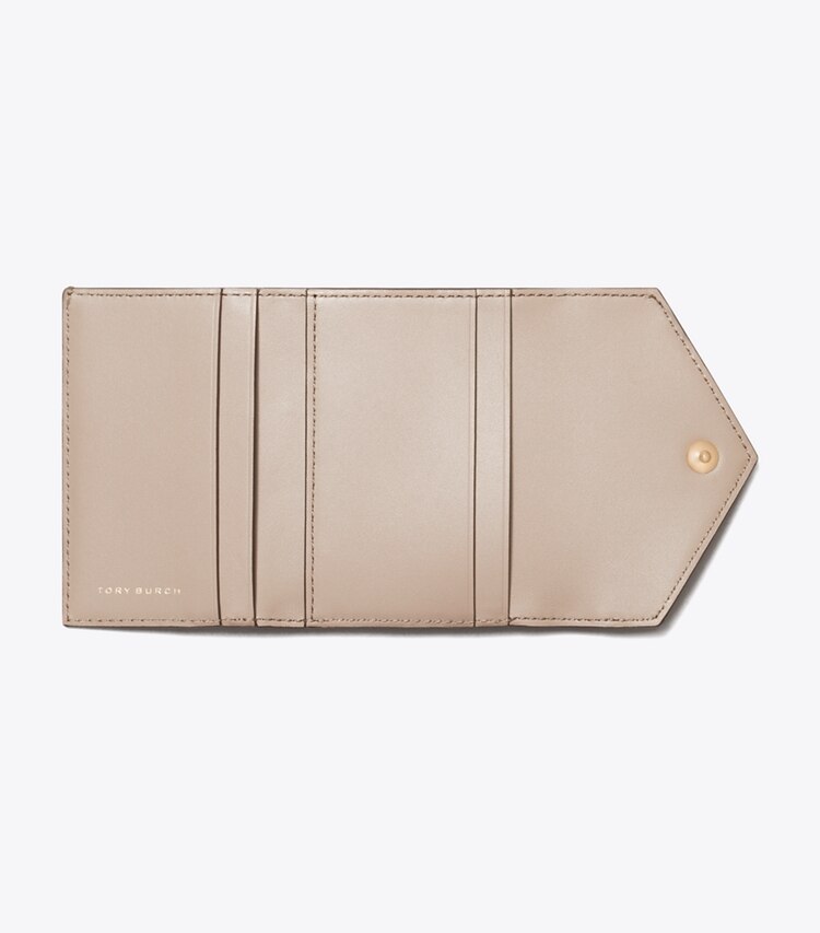 Tory Burch diseñador carteras Billetera pequeña tipo sobre de jacquard revestida con monograma de T en Charcoal vista superior