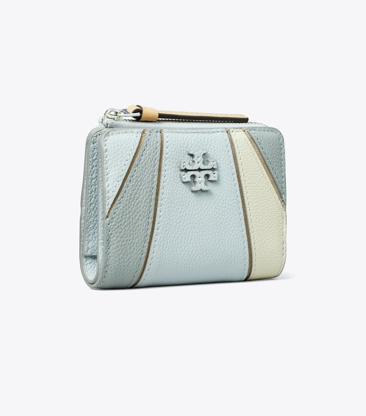 Tory Burch diseñador carteras Billetera plegable con bloques de color McGraw en Light Granite Multi ángulo