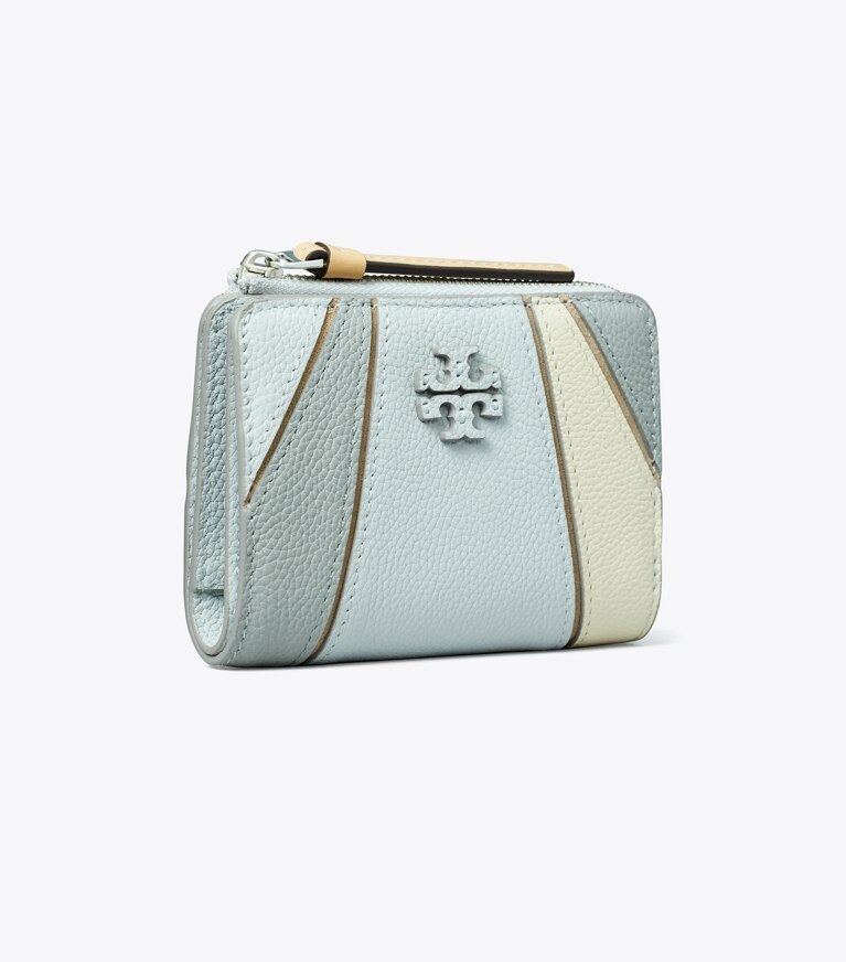 Tory Burch diseñador carteras Billetera plegable con bloques de color McGraw en Light Granite Multi ángulo