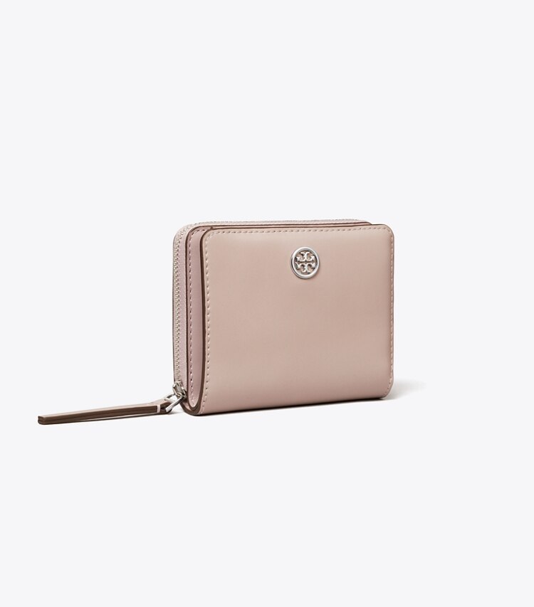Tory Burch diseñador carteras Billetera Robinson Spazzolato de dos pliegues en Primrose ángulo