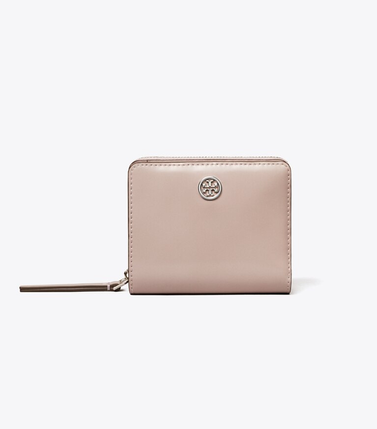 Tory Burch diseñador carteras Billetera Robinson Spazzolato de dos pliegues en Primrose frente