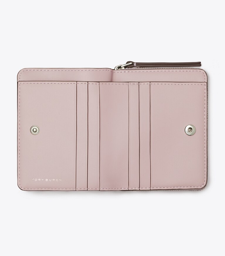 Tory Burch diseñador carteras Billetera Robinson Spazzolato de dos pliegues en Primrose vista superior