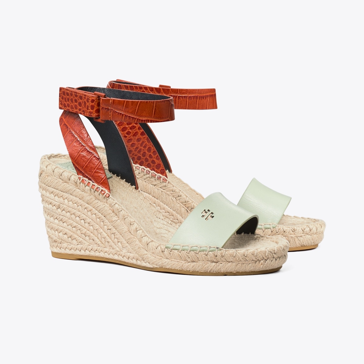 tory burch bima wedge espadrille sandals blue leather sz 7  Tory Burch Bima wedge espadrilles main image 1