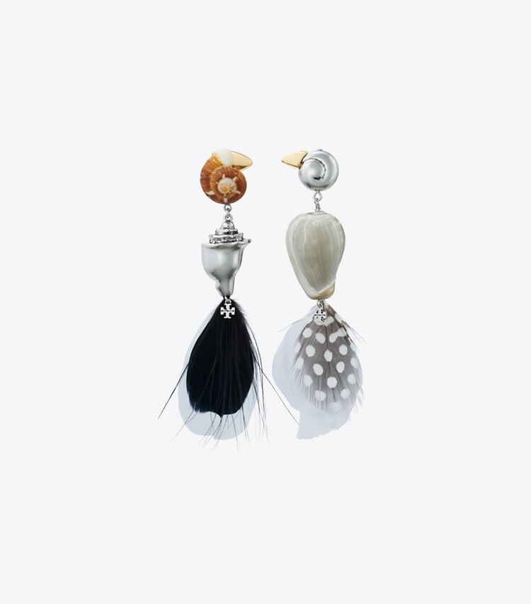 Tory Burch designer earrings Bird Earring in Black Multi front